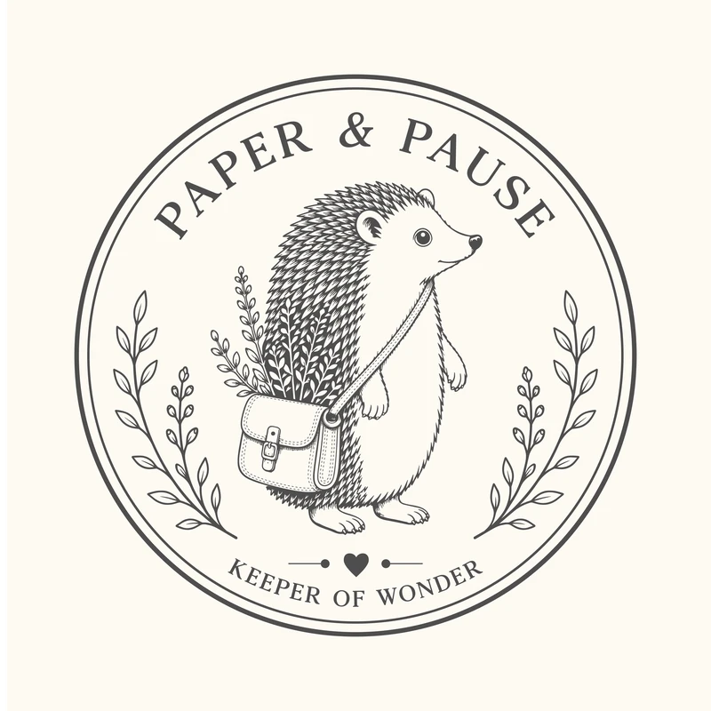 Paper and Pause hedgehog mascot logo recreated as vector artwork
