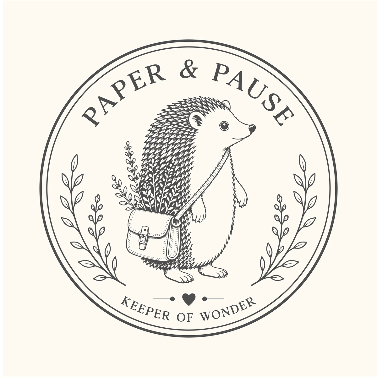 Paper and Pause hedgehog logo manually rebuilt as clean vector artwork